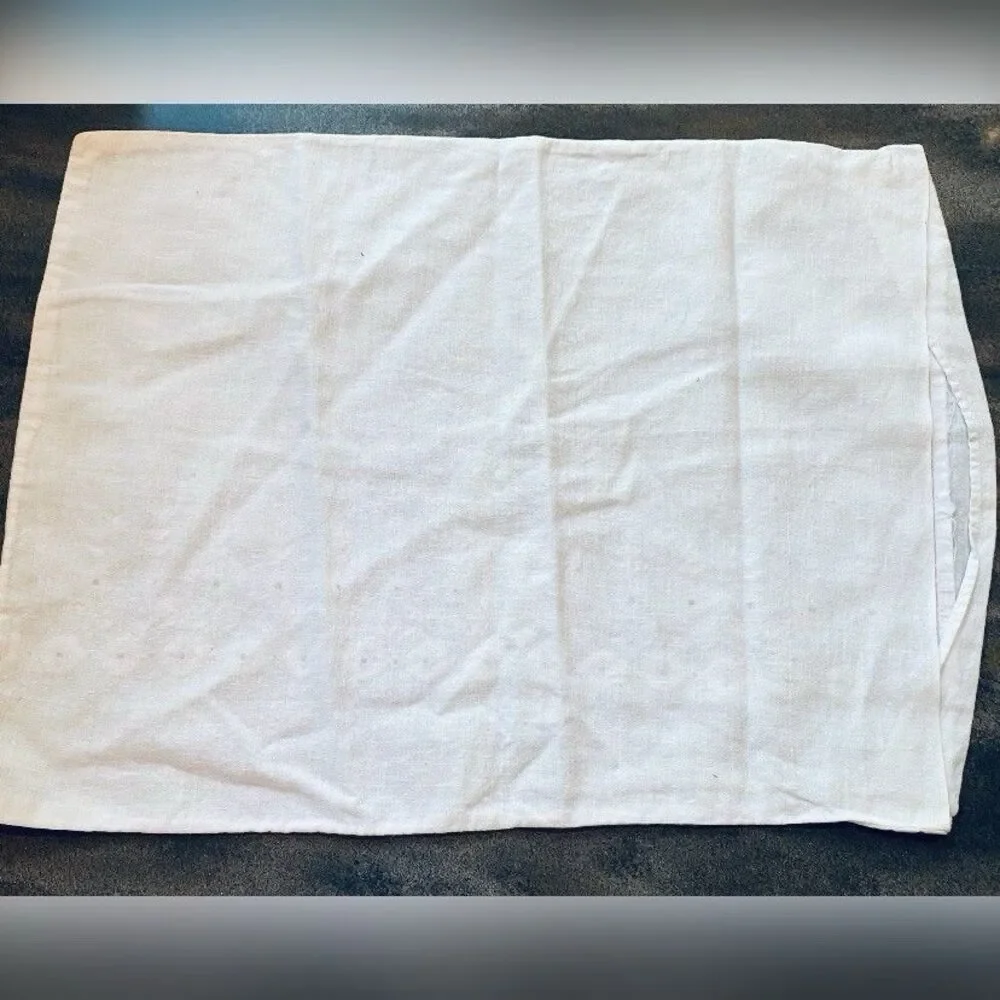 Vintage Baby Crib Pillow Case White Embroidered Cotton 12 X 16”